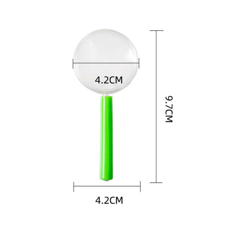 4pcs 40mm 3X Plastic Acrylic Lens Children Teaching Magnifier Color Handle Magnifying Glass, Colo...