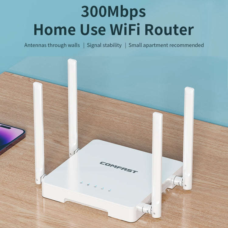 COMFAST CF-N1 V2  300Mbps WIFI4 Wireless Router With 1 Wan + 4 Lan RJ45 Ports,EU Plug