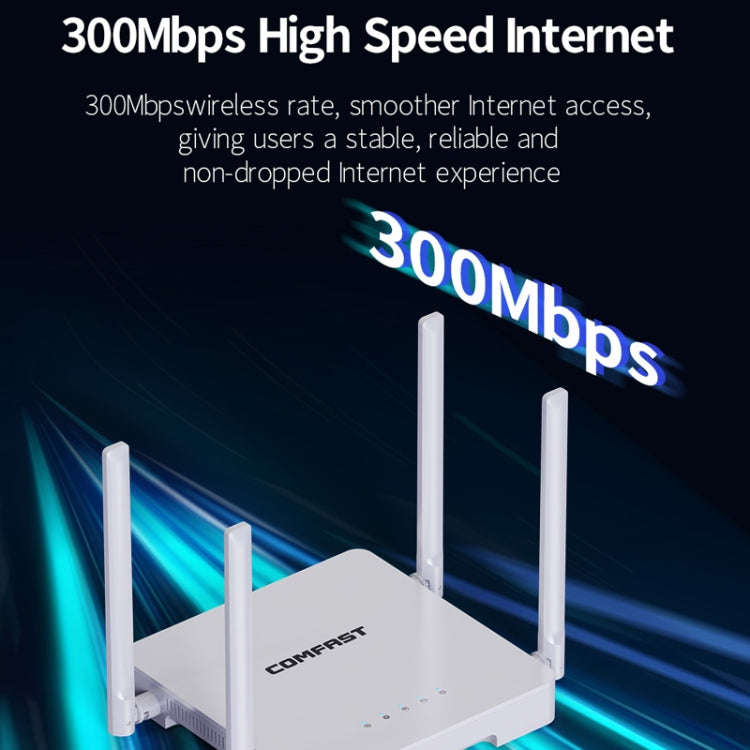 COMFAST CF-N1 V2  300Mbps WIFI4 Wireless Router With 1 Wan + 4 Lan RJ45 Ports,EU Plug