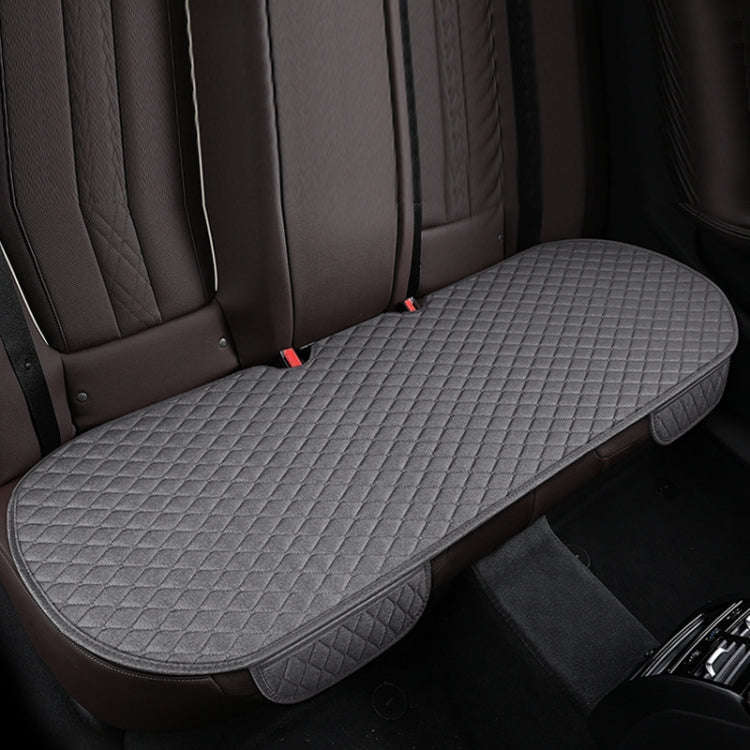Non-Slip Rhombus Imitation Linen Car Seat Cushion, Color: Gray Back Row