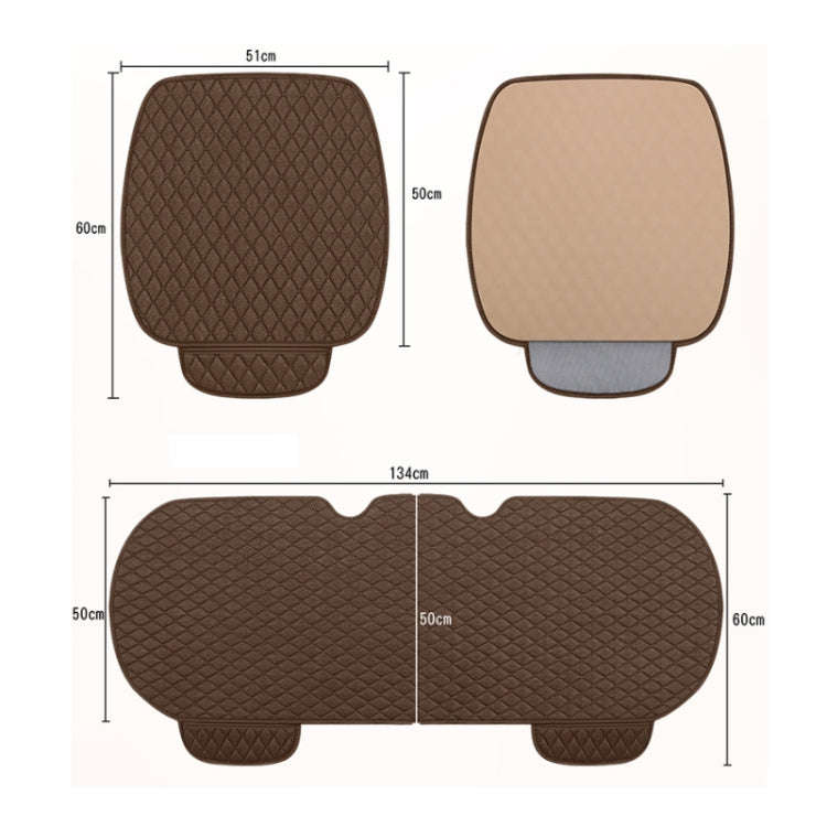 Non-Slip Rhombus Imitation Linen Car Seat Cushion, Color: Beige Front Row