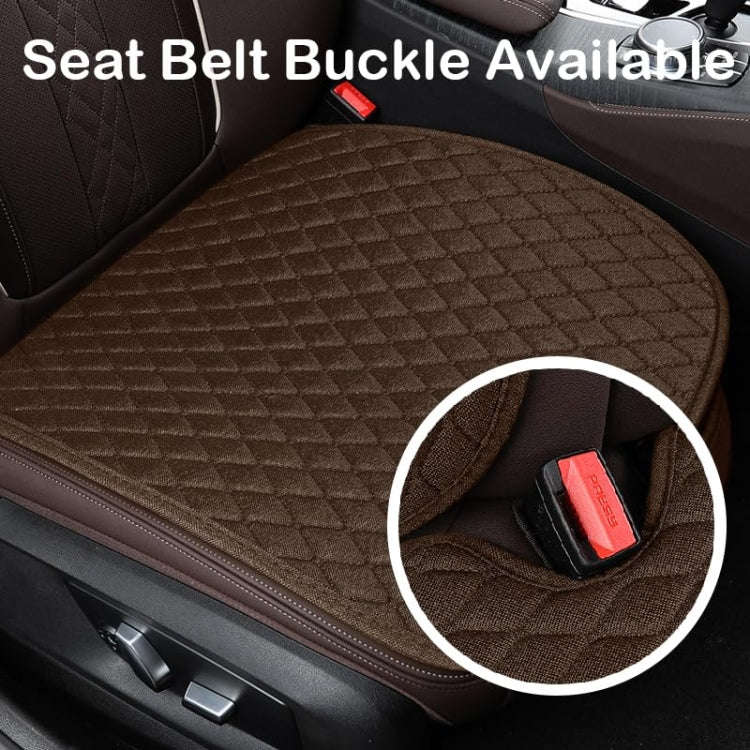 Non-Slip Rhombus Imitation Linen Car Seat Cushion, Color: Black Front Row