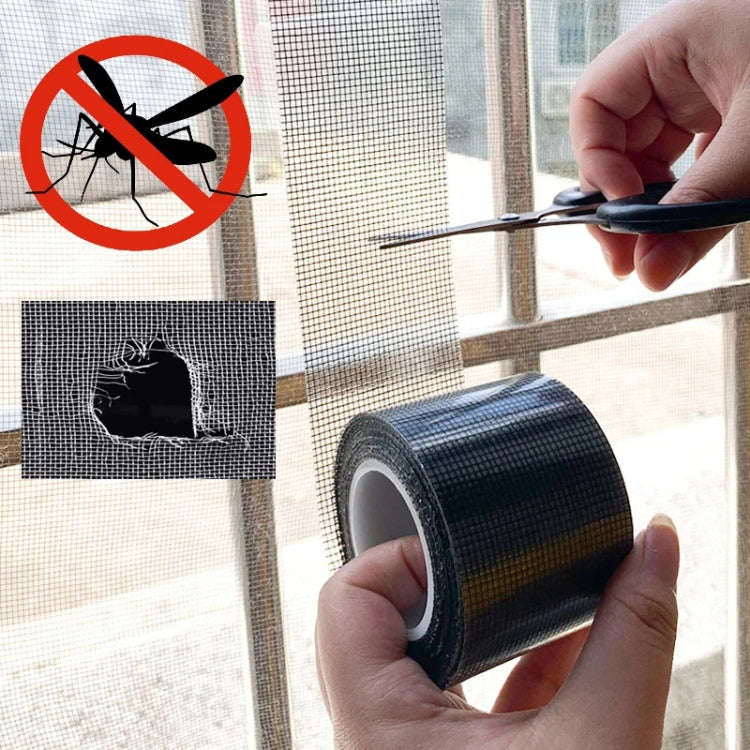 5cm x 5m Door Curtain Mosquito Net Screen Window Anti-Mosquito Repair Subsidy(Black)