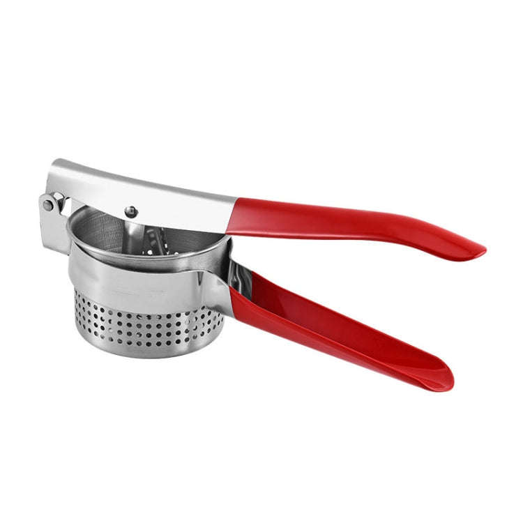 Stainless Steel Potato Press Manual Juicer Vegetable And Fruit Squeezer, Model: SJ-04 Side Hole Red