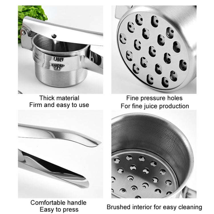 Stainless Steel Potato Press Manual Juicer Vegetable And Fruit Squeezer, Model: SJ-04 Side Hole Red