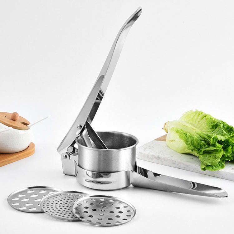 Stainless Steel Potato Press Manual Juicer Vegetable And Fruit Squeezer, Model: SJ-04 Side Hole Red