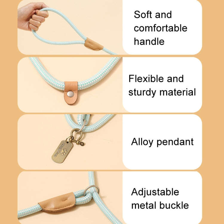 1.8m x 0.6cm Dog Traction Rope Mid Large Dog Universal Safety Buckle Chain Circle(Black)