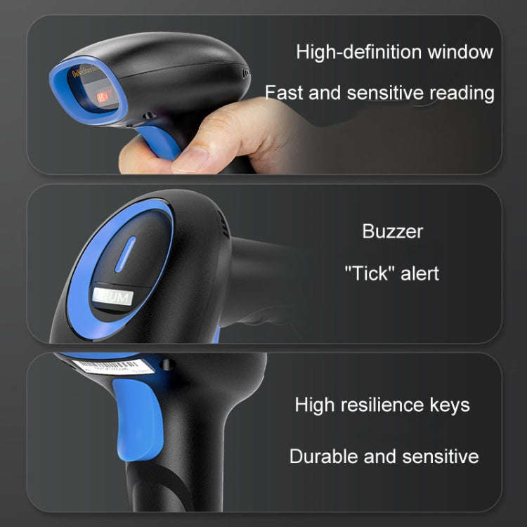 Supermarket Cashier Express Scanner Warehouse Handheld Barcode Scanning Device, Model: Wired Red ...