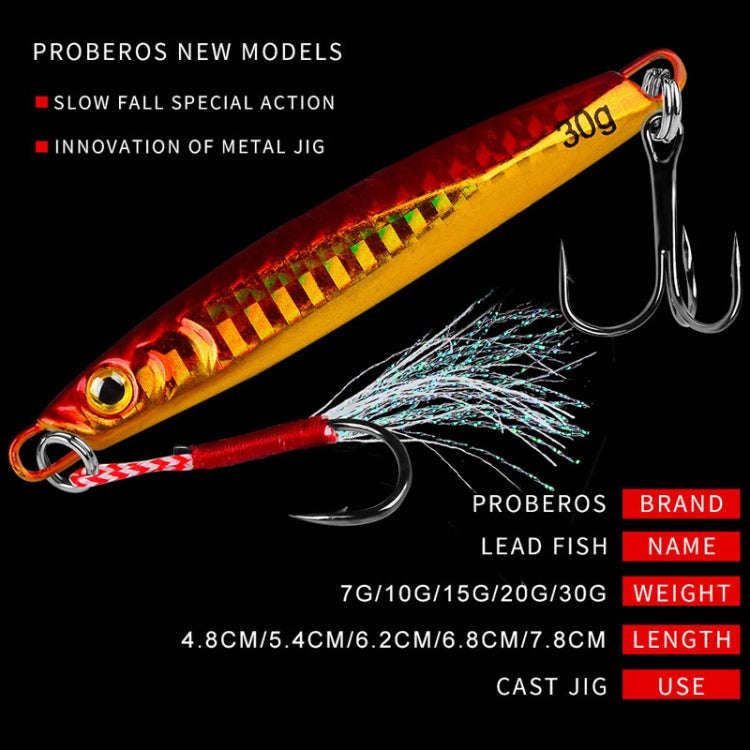 PROBEROS LF128 Long Casting Lure Iron Plate Lead Fish Freshwater Sea Fishing Warp Bass Metal Sequ...
