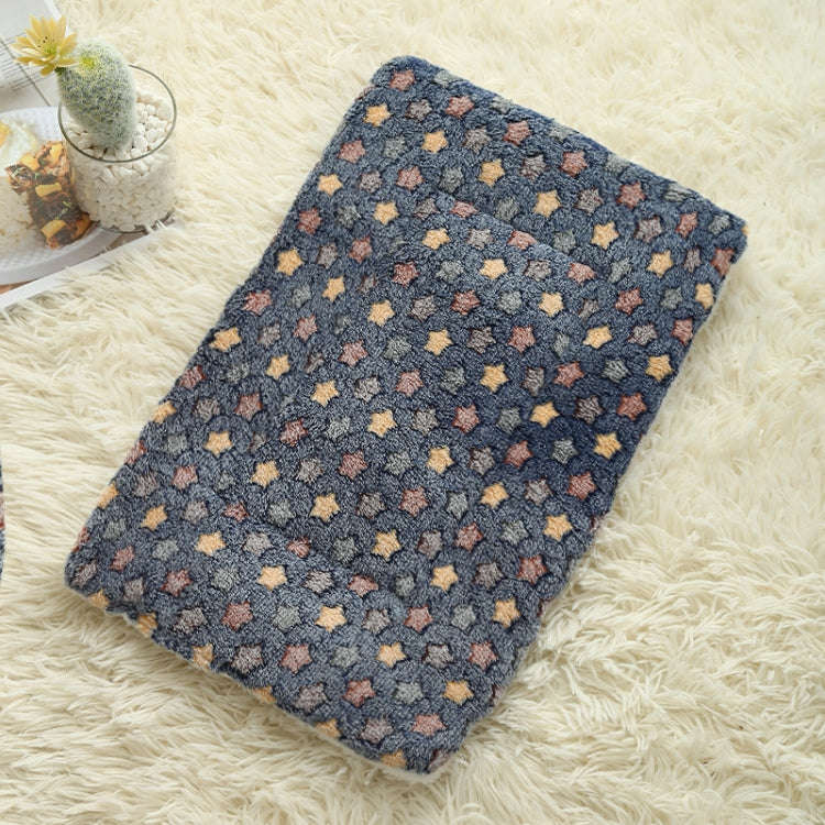 32x25cm Thickened Pet Cushion Cat Dog Blanket Pet Bed(Blue Stars)