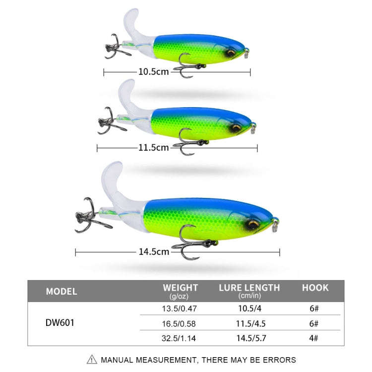 PROBEROS DW601 360 Degree Rotating Propeller Lures Topwater Tethered Tractor Floating Fake Fish B...
