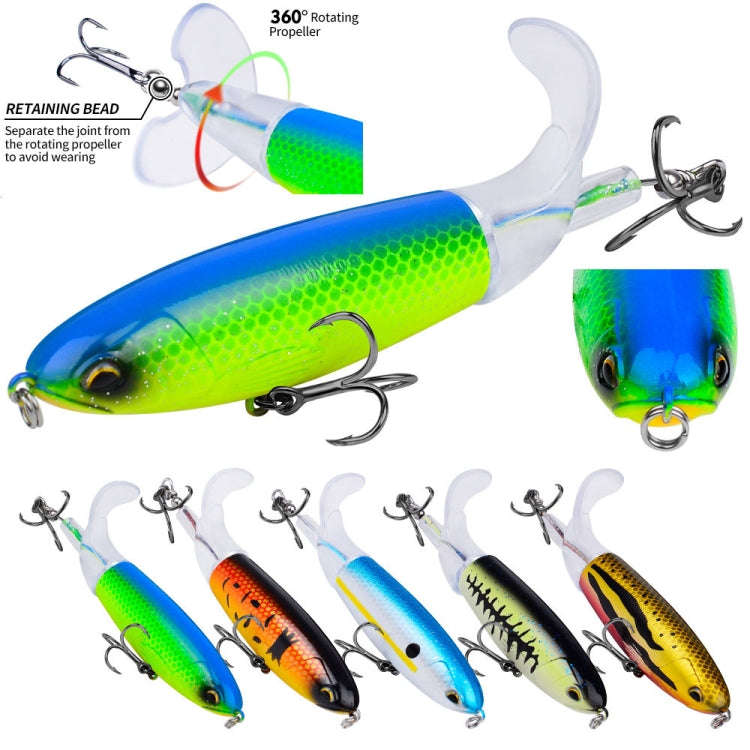 PROBEROS DW601 360 Degree Rotating Propeller Lures Topwater Tethered Tractor Floating Fake Fish B...
