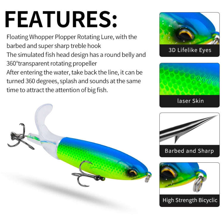 PROBEROS DW601 360 Degree Rotating Propeller Lures Topwater Tethered Tractor Floating Fake Fish B...