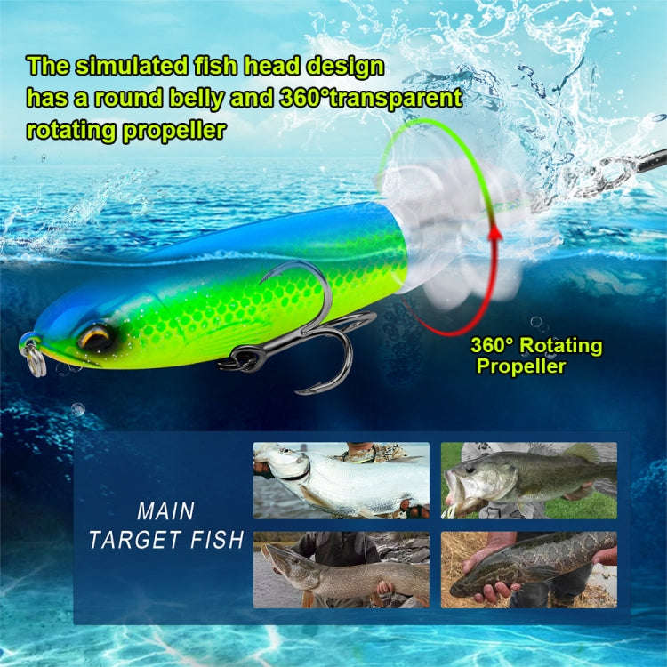 PROBEROS DW601 360 Degree Rotating Propeller Lures Topwater Tethered Tractor Floating Fake Fish B...