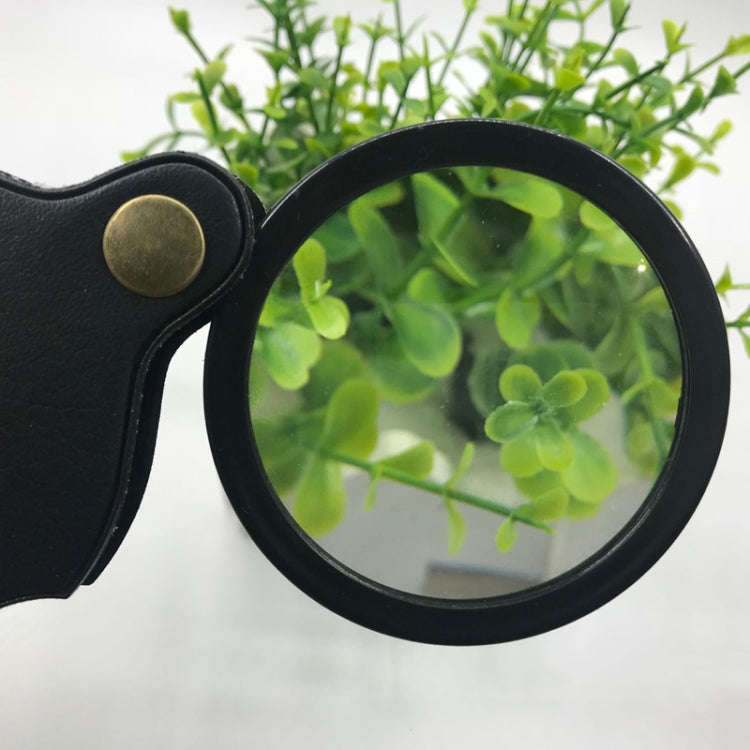 60mm 10X Folding Leather Case Magnifier Pocket Magnifying Glass