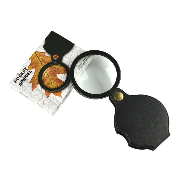 60mm 10X Folding Leather Case Magnifier Pocket Magnifying Glass