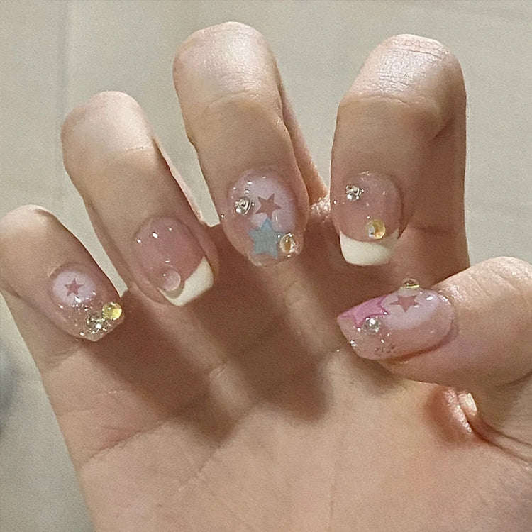 24pcs/box Handmade Nail Glitter Nail Jelly Glue Finished Patch, Color: BY1154(Wear Tool Bag)