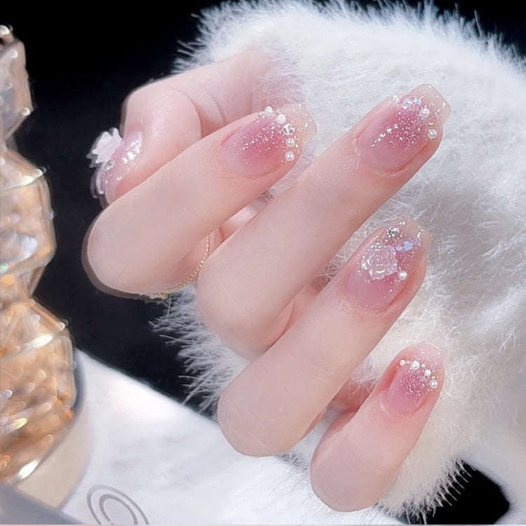 24pcs/box Handmade Nail Glitter Nail Jelly Glue Finished Patch, Color: BY1055(Wear Tool Bag)