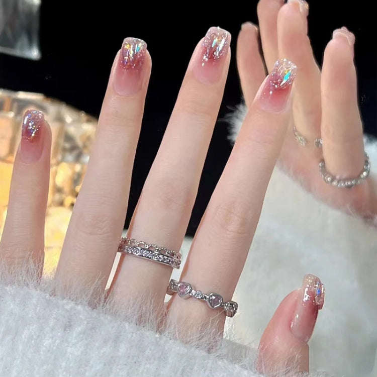 24pcs/box Handmade Nail Glitter Nail Jelly Glue Finished Patch, Color: BY1041(Wear Tool Bag)