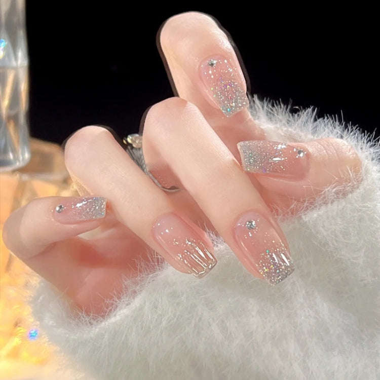 24pcs/box Handmade Nail Glitter Nail Jelly Glue Finished Patch, Color: BY1026(Wear Tool Bag)