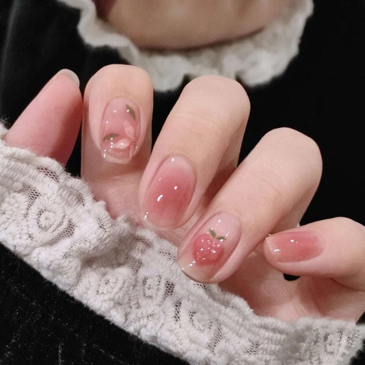 24pcs/box Handmade Nail Glitter Nail Jelly Glue Finished Patch, Color: BY48(Wear Tool Bag)