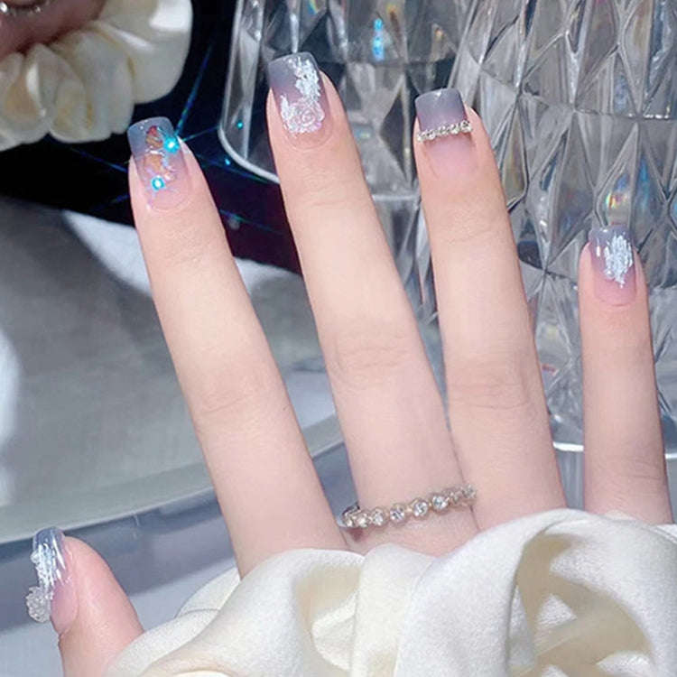 24pcs/box Handmade Nail Glitter Nail Jelly Glue Finished Patch, Color: BY21(Wear Tool Bag)