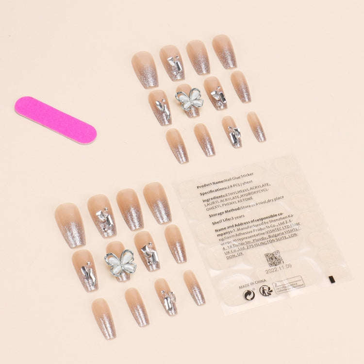 24pcs/box Handmade Nail Glitter Nail Jelly Glue Finished Patch, Color: BY16(Wear Tool Bag)