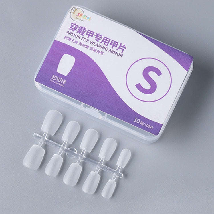 10pairs Of 100pcs/Box Frosted False Nails Artificial Tip, Shape: Ultra-short Ladder S