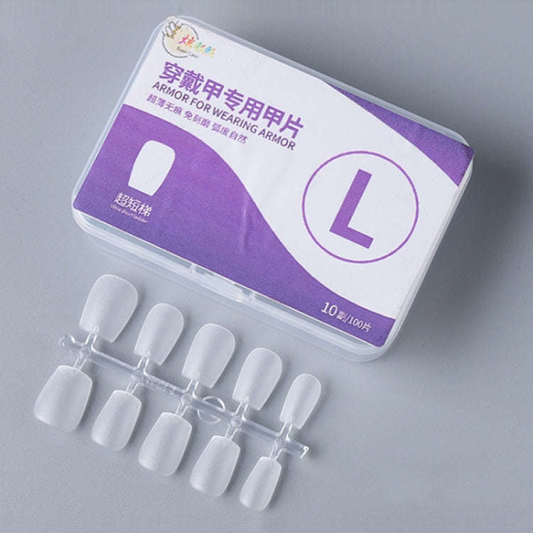 10pairs Of 100pcs/Box Frosted False Nails Artificial Tip, Shape: Ultra-short Ladder L