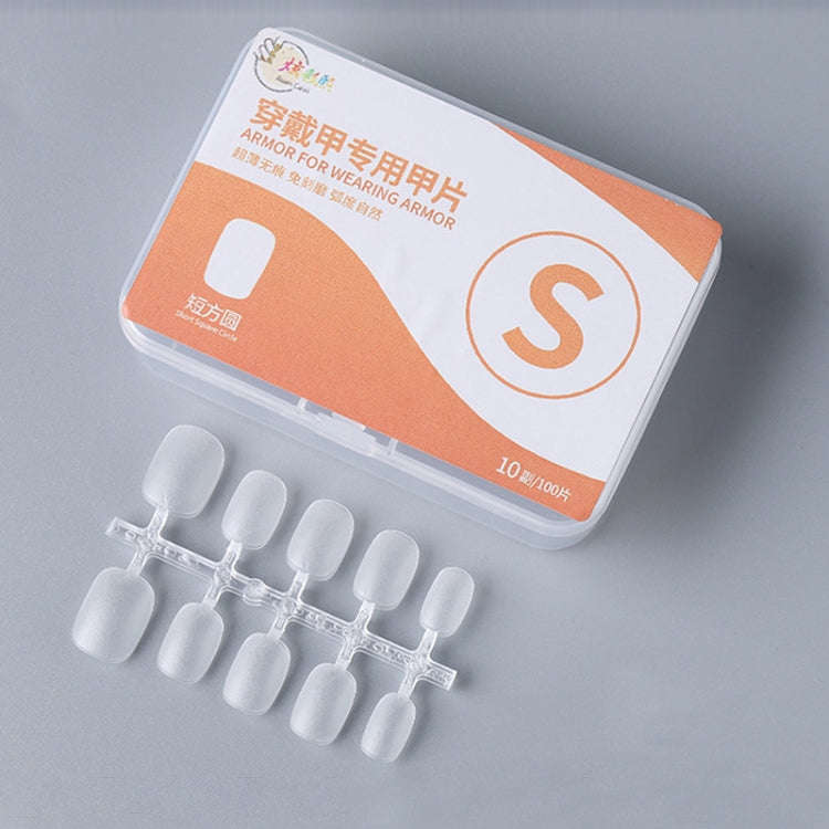 10pairs Of 100pcs/Box Frosted False Nails Artificial Tip, Shape: Short Square Circle S