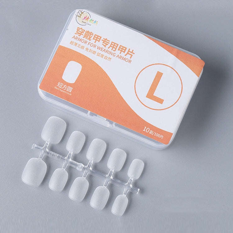 10pairs Of 100pcs/Box Frosted False Nails Artificial Tip, Shape: Short Square Circle L