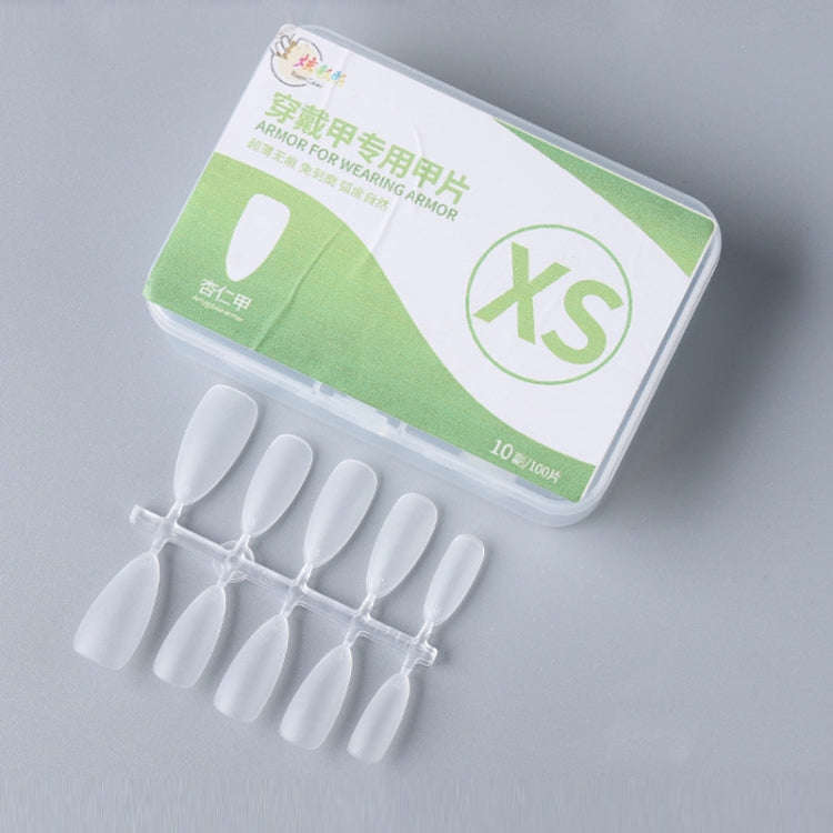 10pairs Of 100pcs/Box Frosted False Nails Artificial Tip, Shape: Almond Nail XS
