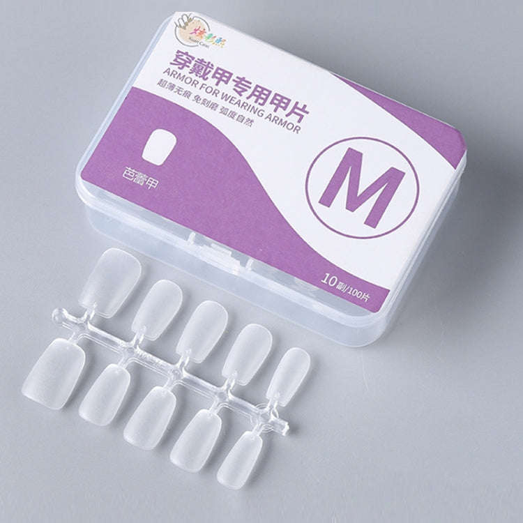 10pairs Of 100pcs/Box Frosted False Nails Artificial Tip, Shape: Ballet Nail M