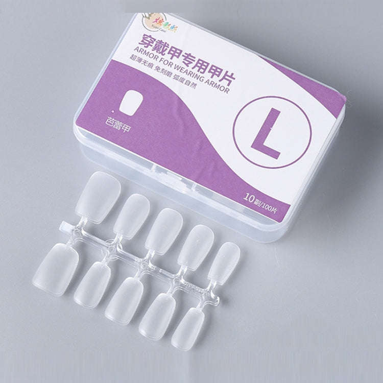 10pairs Of 100pcs/Box Frosted False Nails Artificial Tip, Shape: Ballet Nail L