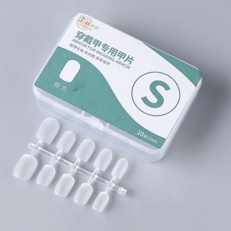10pairs Of 100pcs/Box Frosted False Nails Artificial Tip, Shape: Short Square S