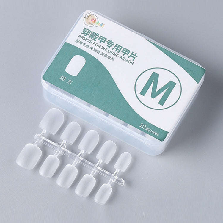 10pairs Of 100pcs/Box Frosted False Nails Artificial Tip, Shape: Short Square M