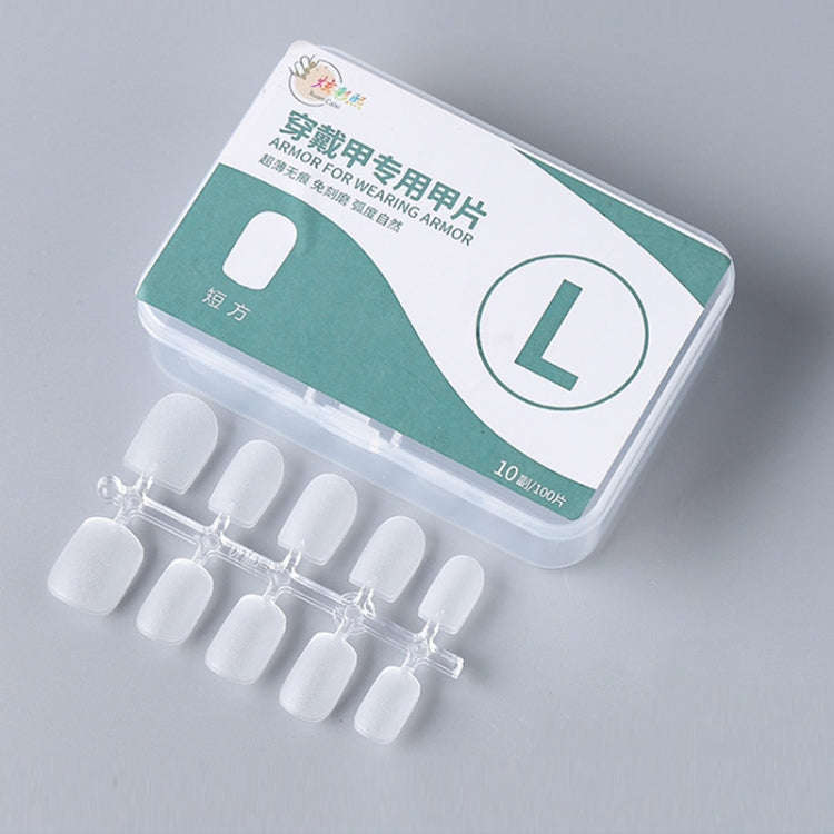 10pairs Of 100pcs/Box Frosted False Nails Artificial Tip, Shape: Short Square L