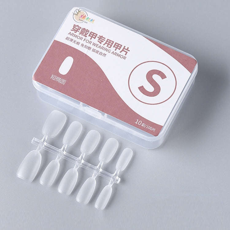 10pairs Of 100pcs/Box Frosted False Nails Artificial Tip, Shape: Short Ellipse S