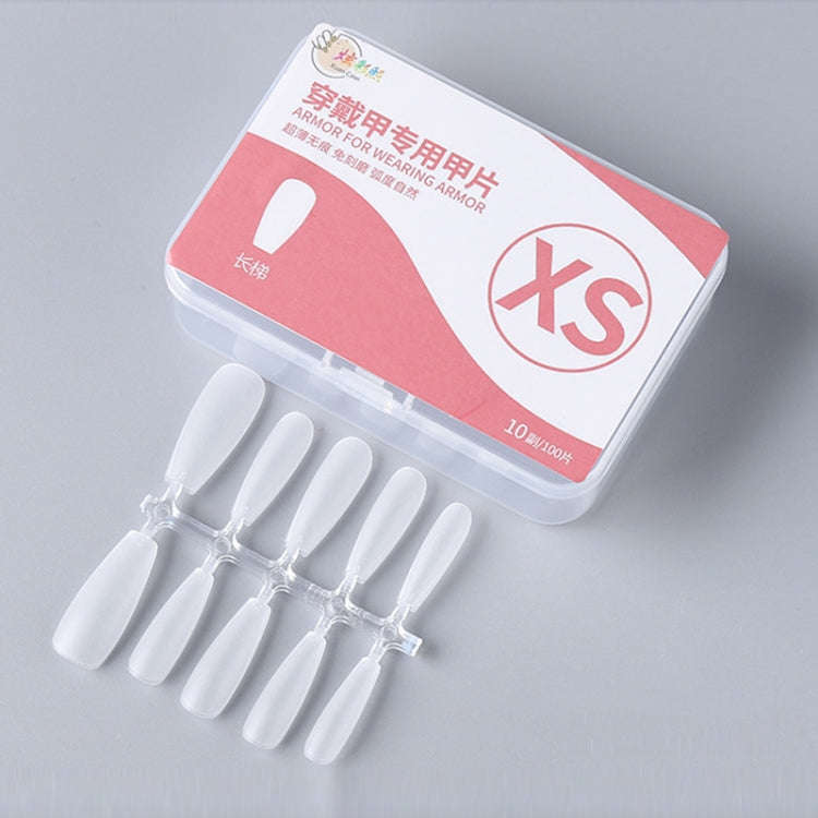 10pairs Of 100pcs/Box Frosted False Nails Artificial Tip, Shape: Long Ladder XS