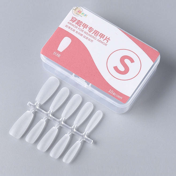 10pairs Of 100pcs/Box Frosted False Nails Artificial Tip, Shape: Long Ladder S