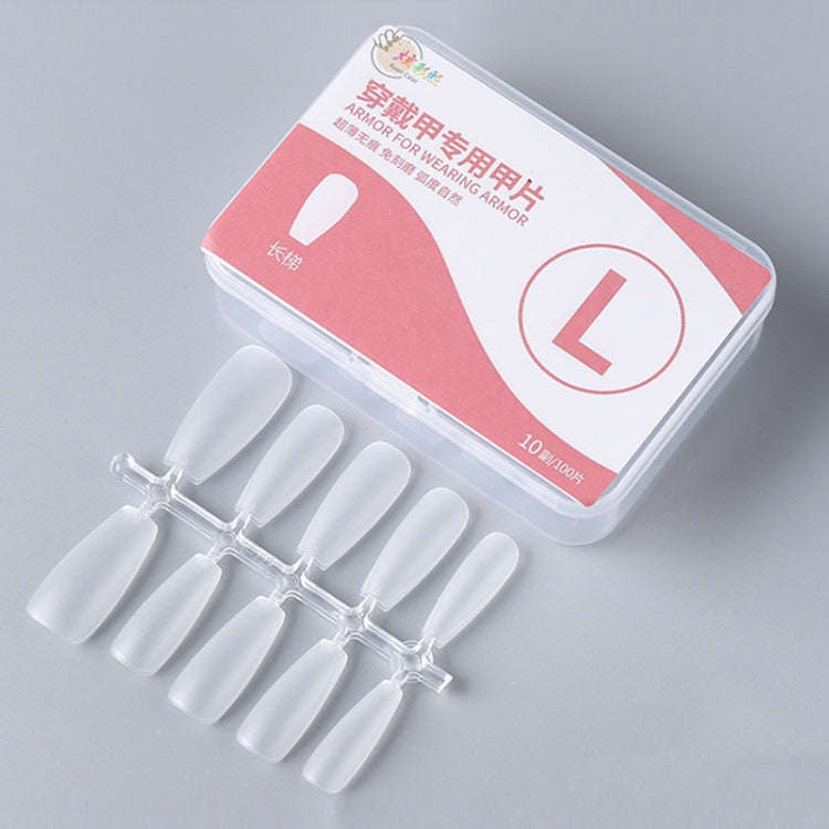 10pairs Of 100pcs/Box Frosted False Nails Artificial Tip, Shape: Long Ladder L