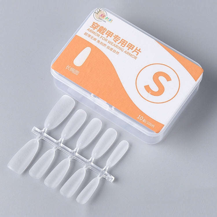 10pairs Of 100pcs/Box Frosted False Nails Artificial Tip, Shape: Long Ellipse S