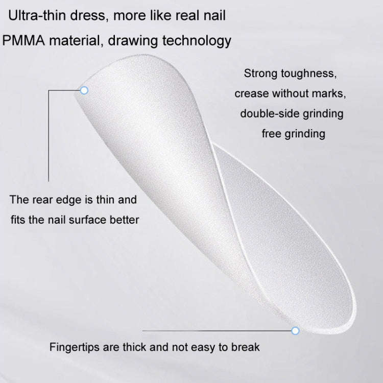 10pairs Of 100pcs/Box Frosted False Nails Artificial Tip, Shape: Ballet Nail M