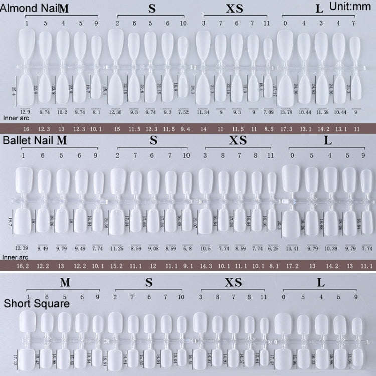 10pairs Of 100pcs/Box Frosted False Nails Artificial Tip, Shape: Almond Nail M