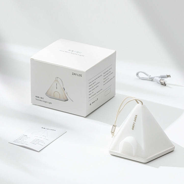 ZAY-L05 Tent-Shape USB Charging Timer Night Light Wild Camping Atmosphere Light(White)