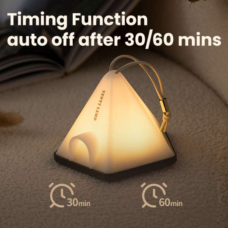 ZAY-L05 Tent-Shape USB Charging Timer Night Light Wild Camping Atmosphere Light(White)