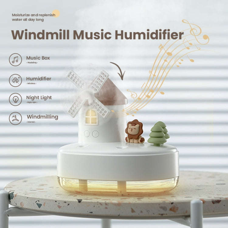 ZAY-H007 LED Light Double Spray Wireless Mini Desktop Windmill Music Humidifier(Pink)