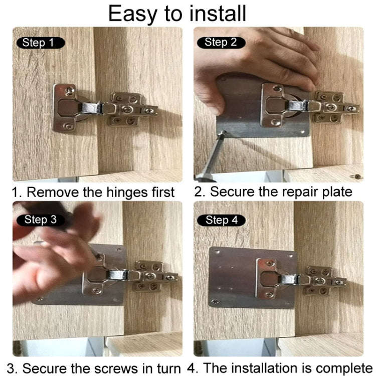 5pcs Cabinet Door Repair Hinge Mounting Plate Hinge Fixing Panel Installing Piece Tool, Size: 80 ...