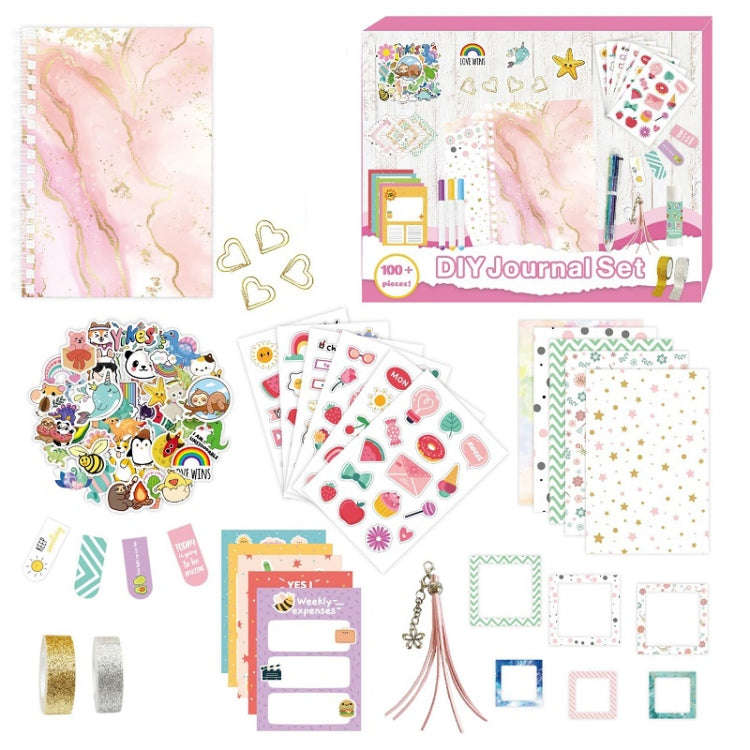 Children DIY Decorative Handbook Scrapbook Stickers(Pink)