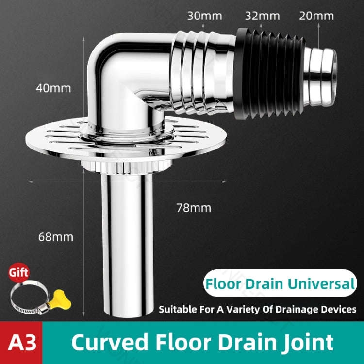 Elbow Type Washing Machine Floor Drain Joint Pipe Connector, Spec: A3
